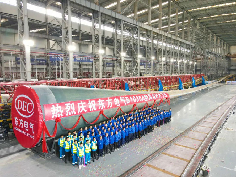 6686体育电气自主研制的亚洲单机容量最大风电机组下线